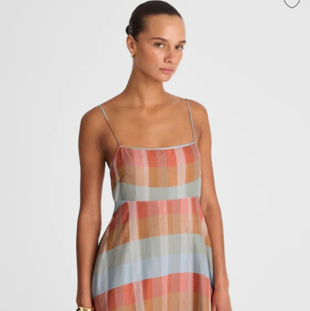 Madewell Empire-Waist Midi Dress in Plaid NV473 Size XXS NWT - Picture 3 of 12